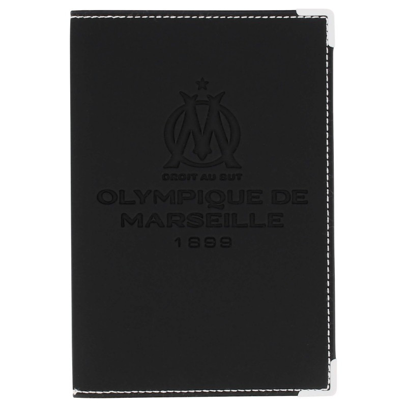 Porte papiers étui carte grise luxe piqure sellier Olympique de Marseille